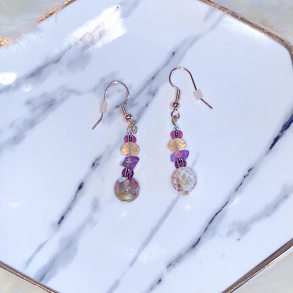 New Beautifully Handcrafted Beaded Dangle Earrings w/Natural Healing Properties - Picture 3 of 13